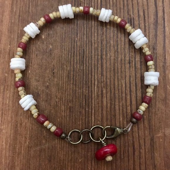 Men's Puka Shell 8 Inch Beaded Bracelet,  Handmade Men's Bracelet - Picture 3 of 6